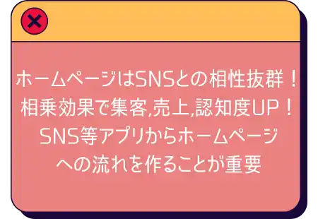 ホームページはSNSとの相性抜群！相乗効果で、集客売上認知度UP！ＳＮＳなどアプリからホームページへの流れを作ることが重要